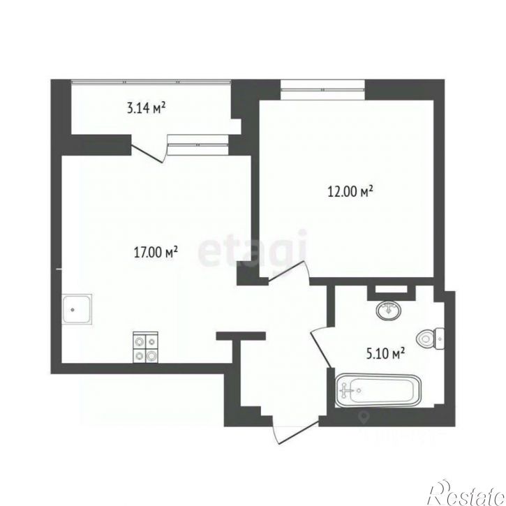 1-комн квартира улица Константина Посьета, 6,  д. 6