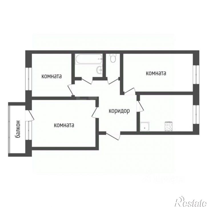 3-комн квартира городской округ Тюмень