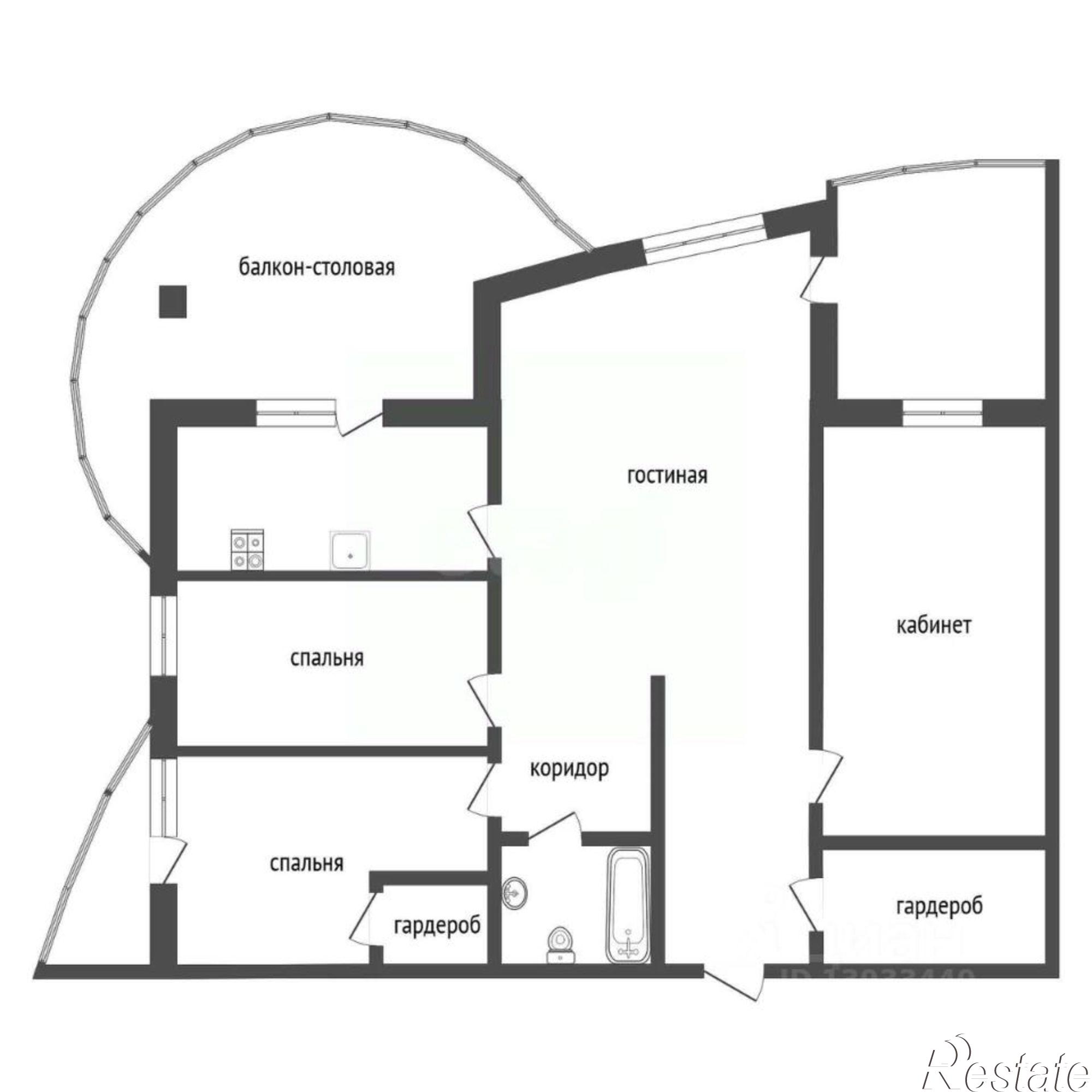 Купить квартиру за 19 900 000 рублей на ул Федюнинского, 64