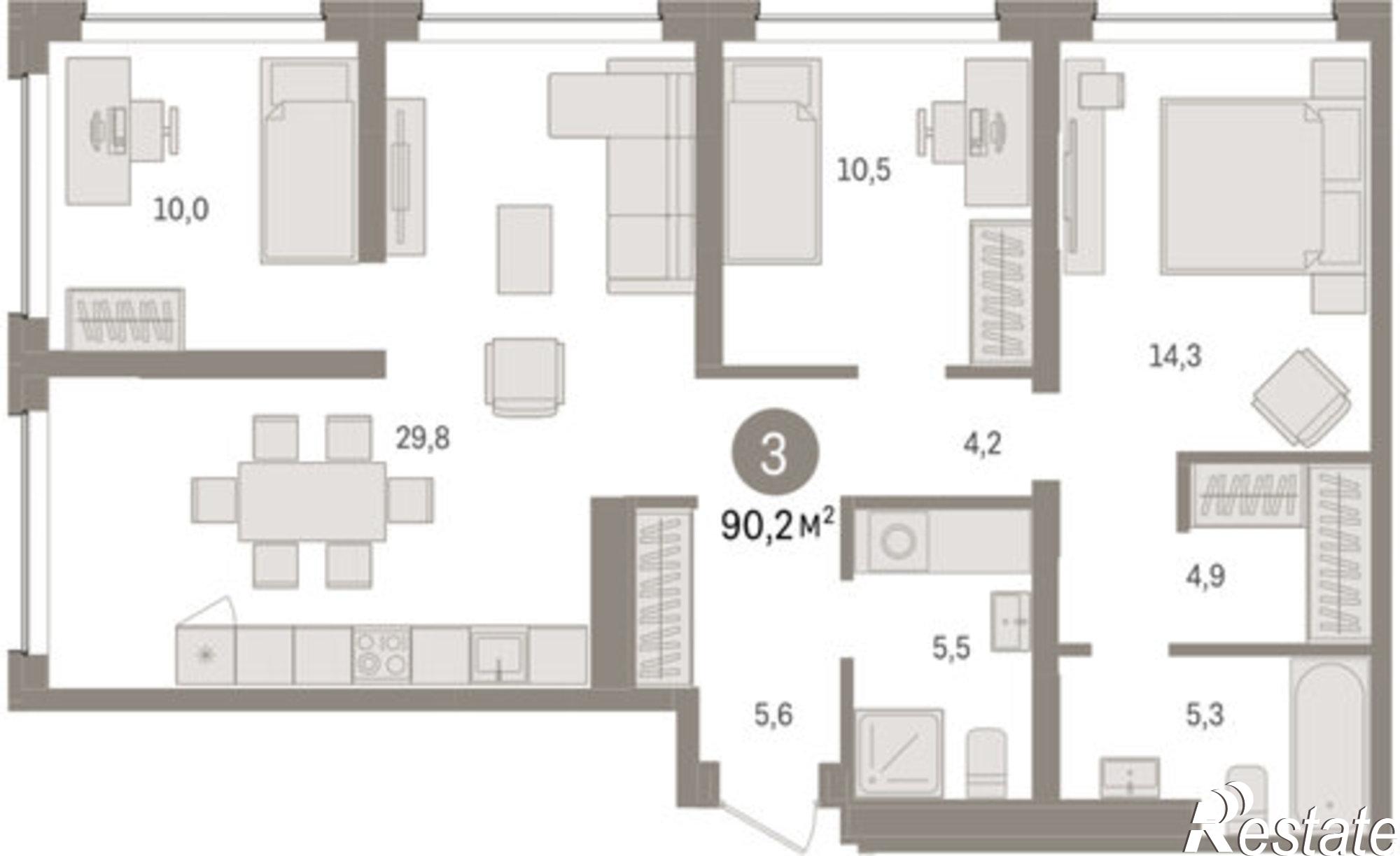 Купить квартиру за 14 960 000 рублей на ул Урайская, 59