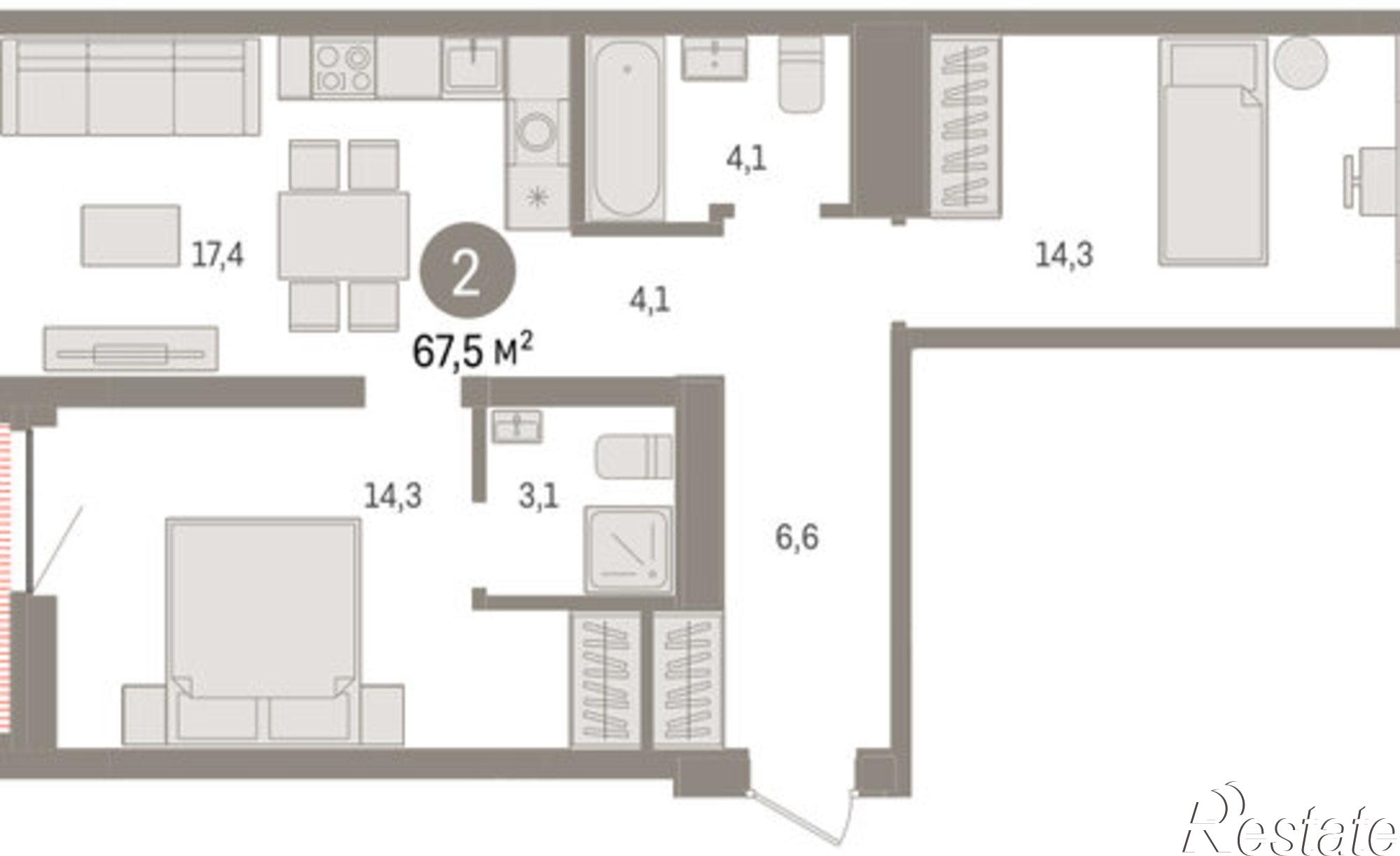 Купить квартиру за 10 770 000 рублей на Причальная улица, 11
