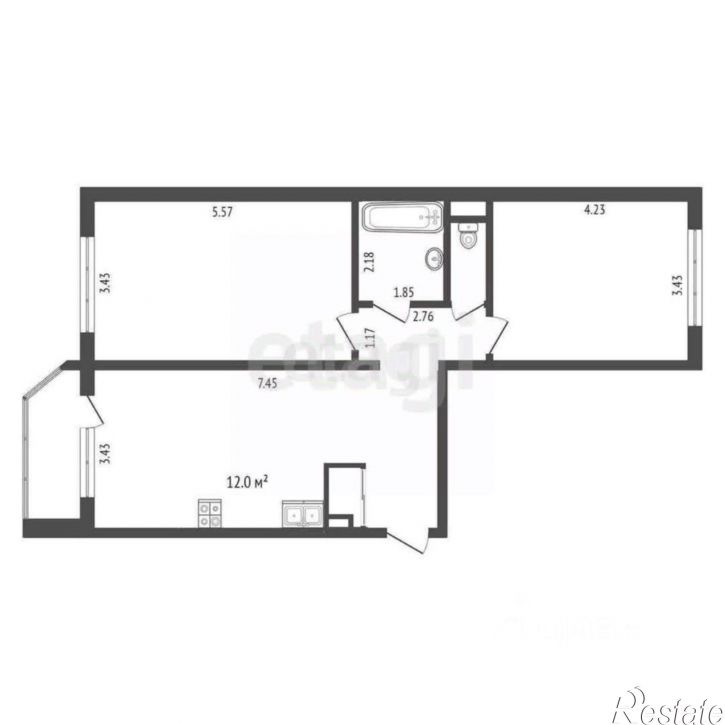 2-комн квартира улица Павла Шарова, 3,  д. 3