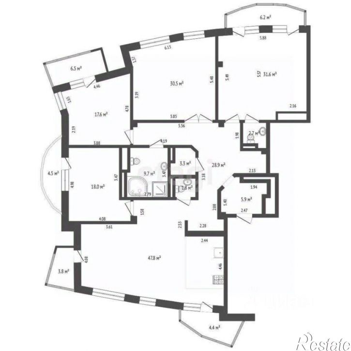 4-комн квартира Севастопольская улица, 14,  д. 14