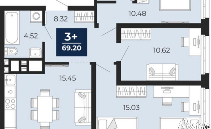 3-комн квартира в новом доме ул Камчатская, 60,  д. 60