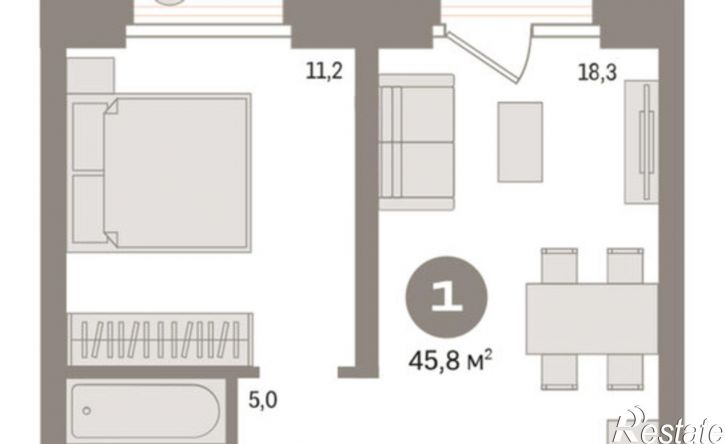 1-комн квартира в новом доме Причальная улица, 7,  д. 7