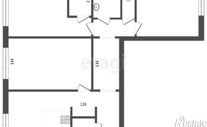 3-комн квартира улица Константина Посьета, 3,  д. 3