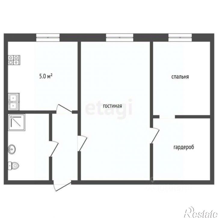 2-комн квартира улица 50 лет Октября, 62А,  д. 62А