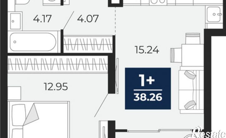1-комн квартира в новом доме ул Камчатская, 142,  д. 142