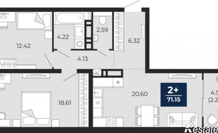 2-комн квартира в новом доме ул Камчатская, 109,  д. 109