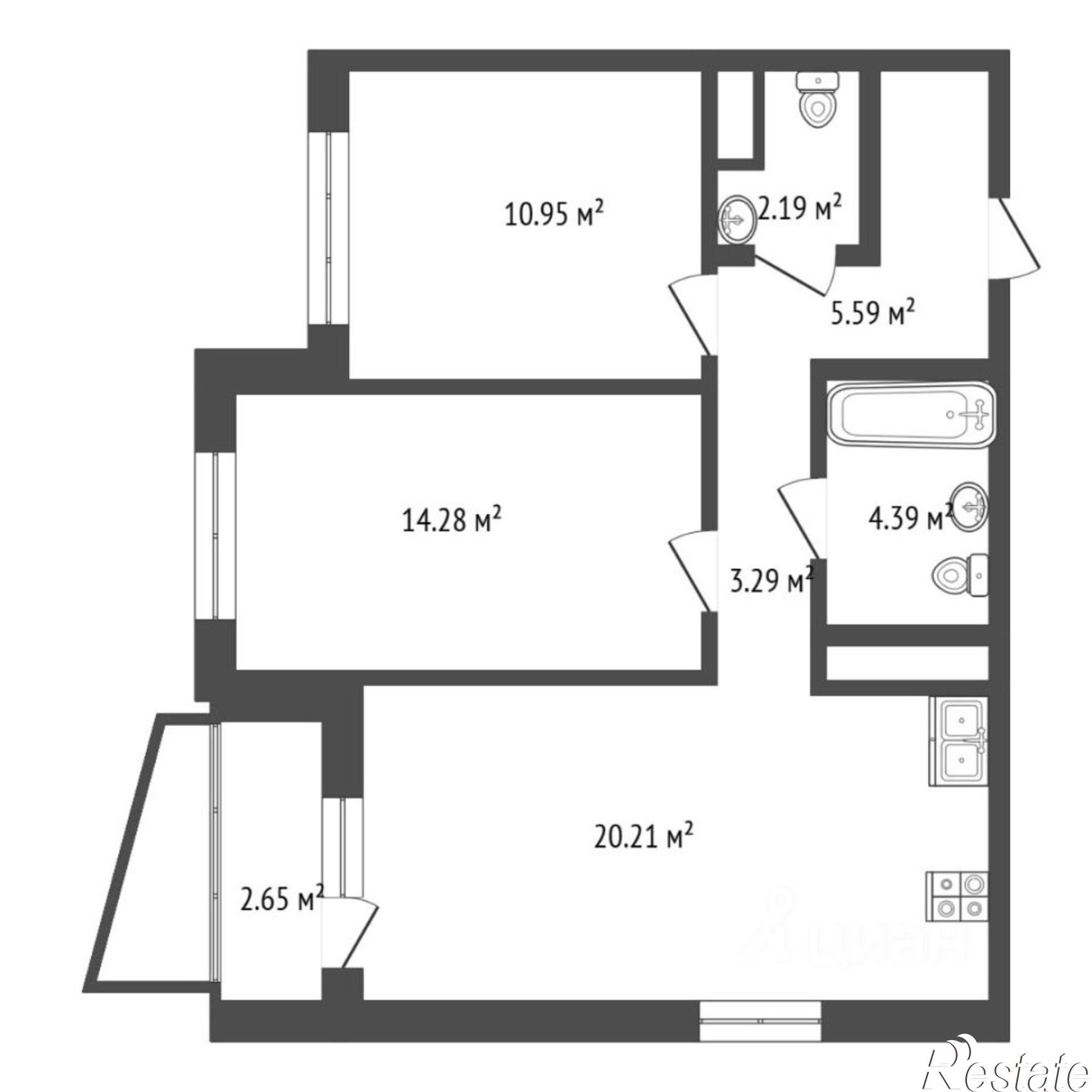 Купить квартиру за 9 300 000 рублей на улица Пожарных и спасателей, 16