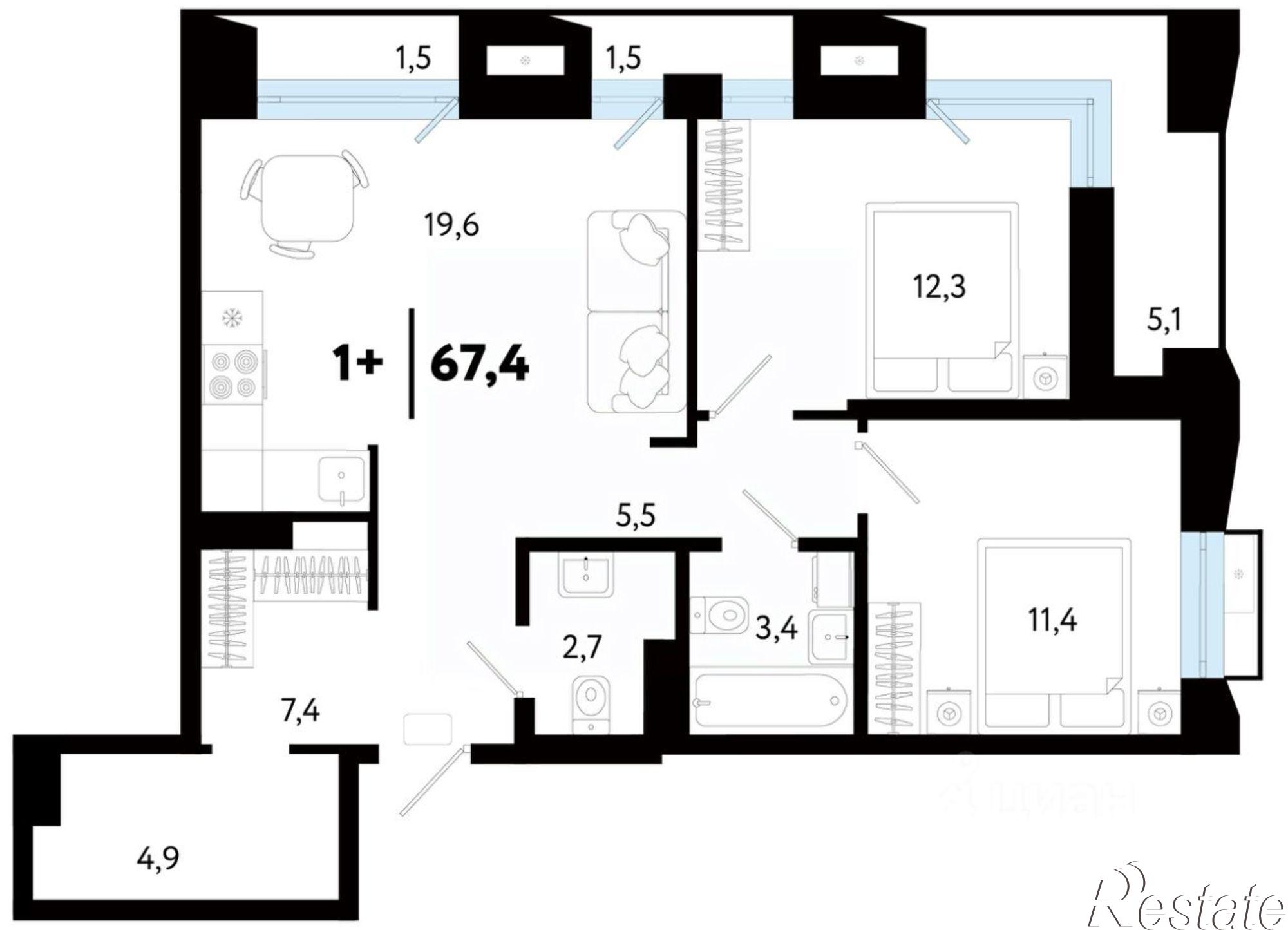 Купить квартиру за 8 050 000 рублей на улица Судостроителей