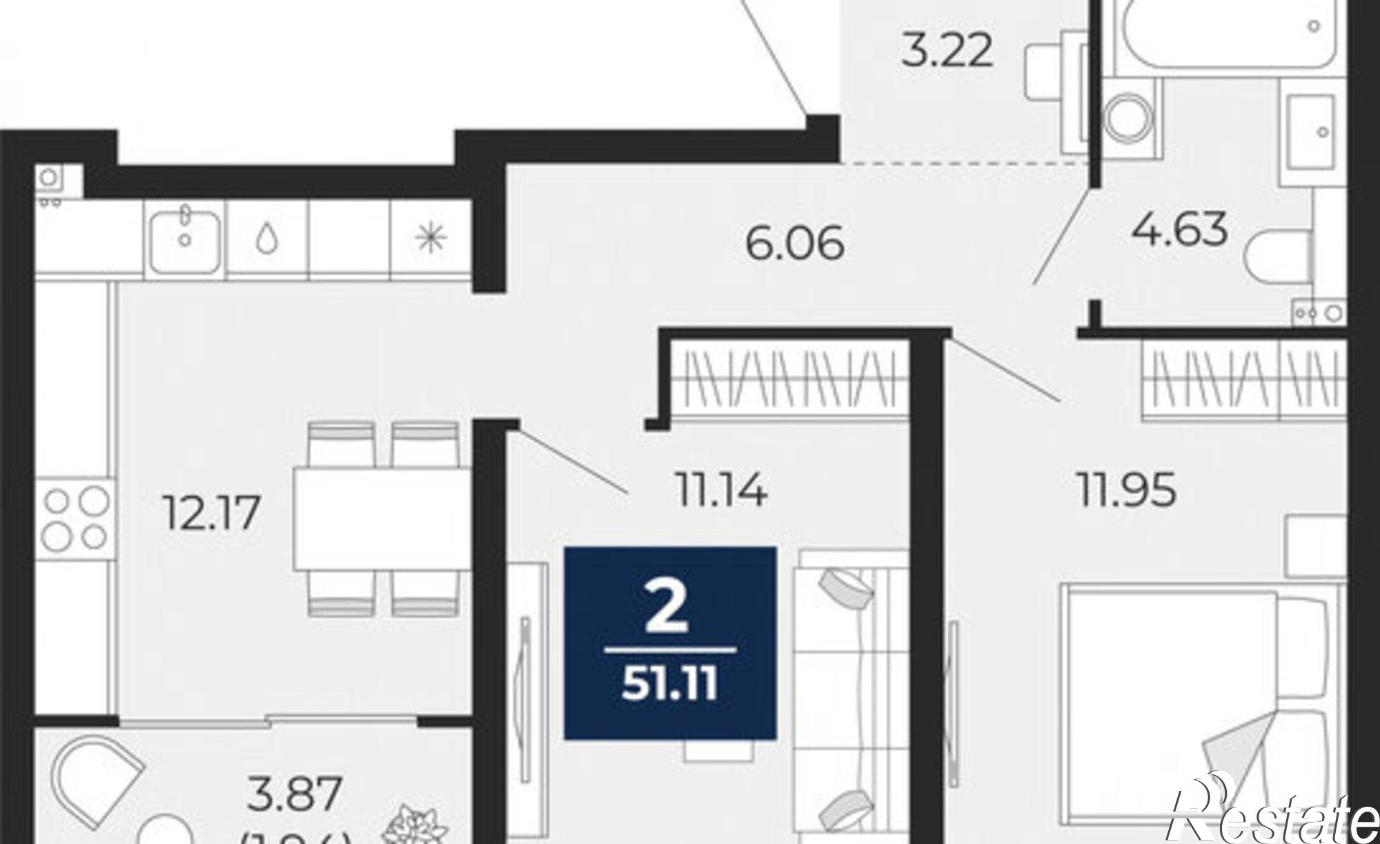 Купить квартиру за 7 275 860 рублей на ул Камчатская, 142