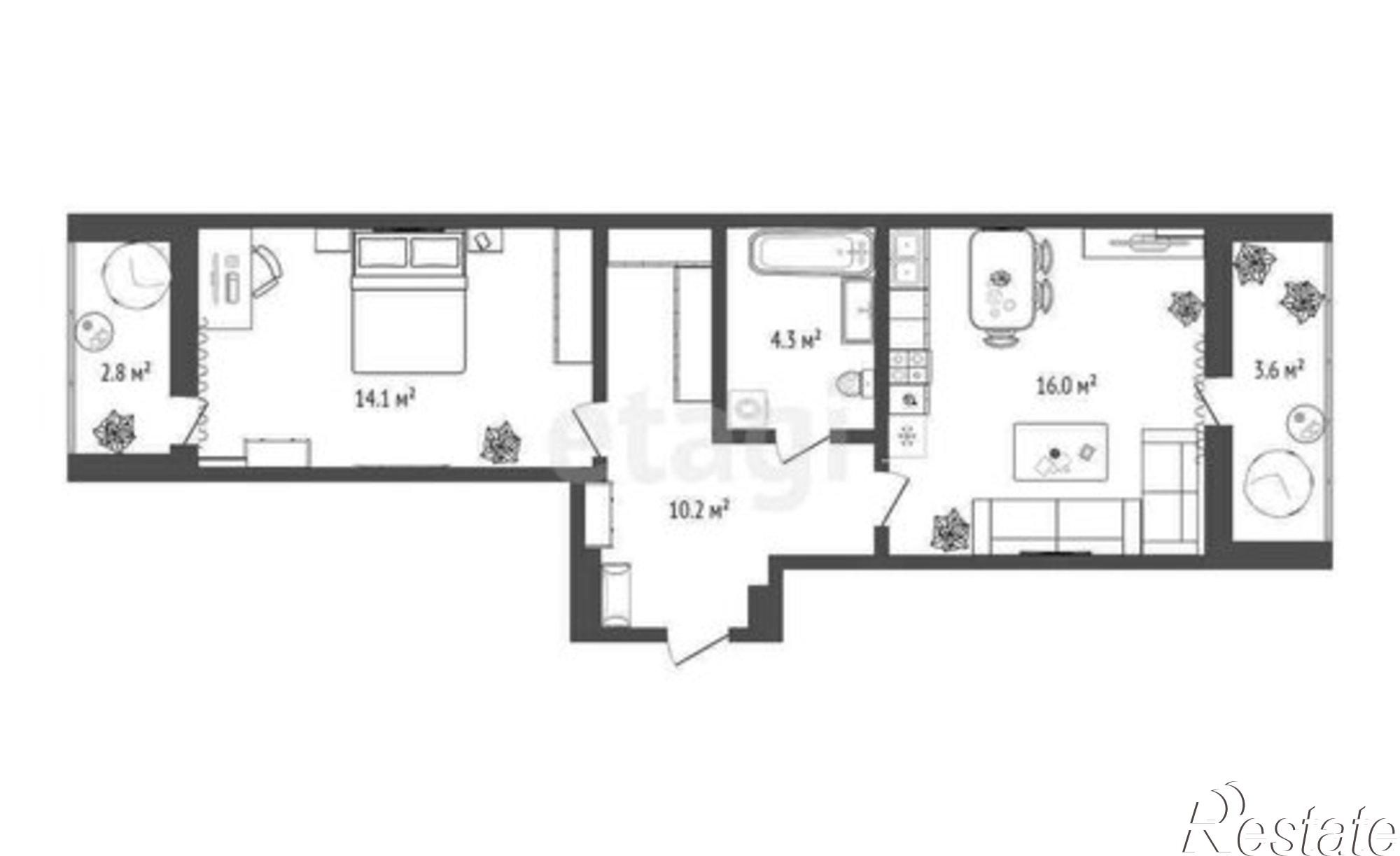 Купить квартиру за 5 600 000 рублей на улица Павла Никольского, 8