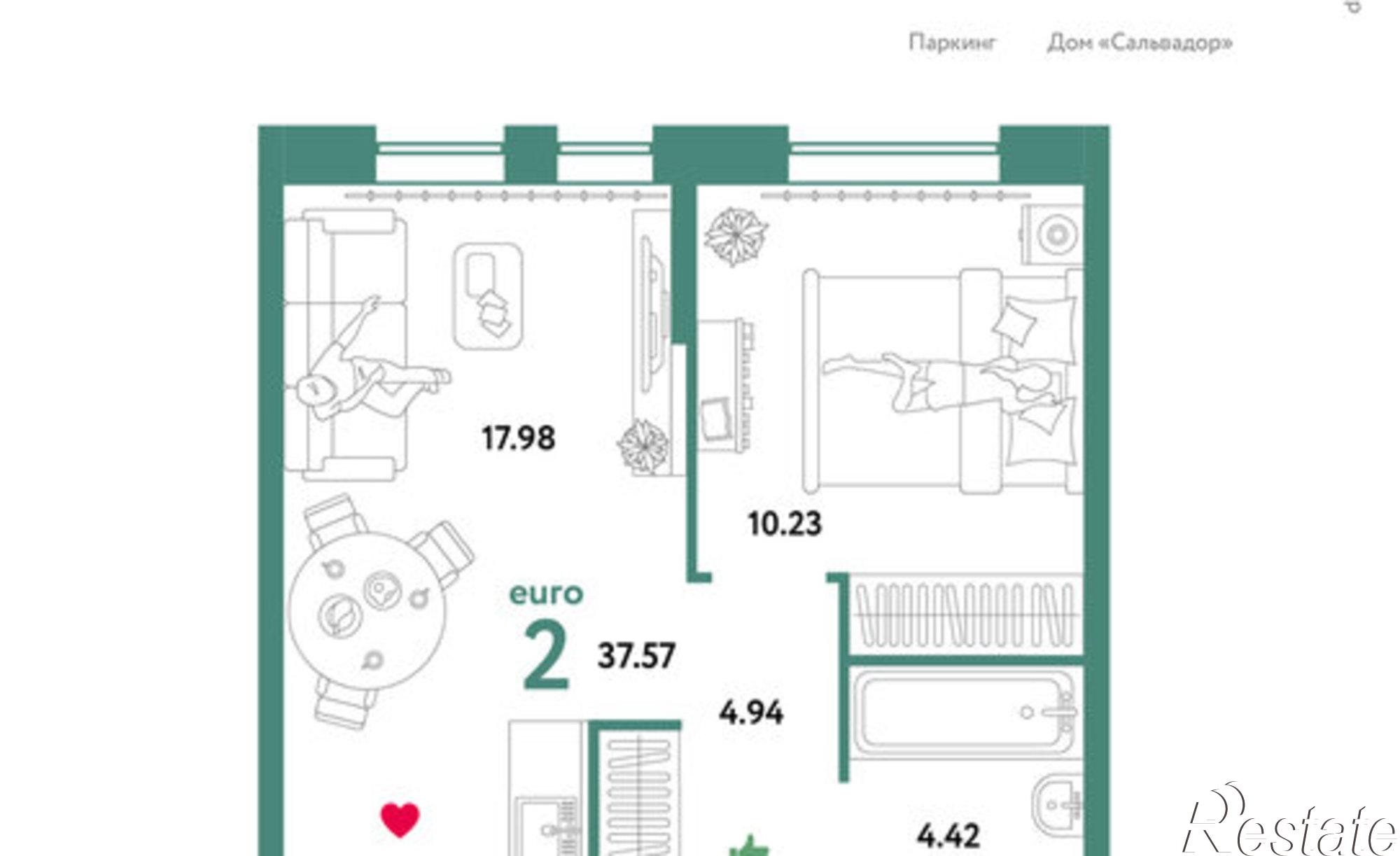 Купить квартиру за 5 790 000 рублей на улица Первооткрывателей, 6