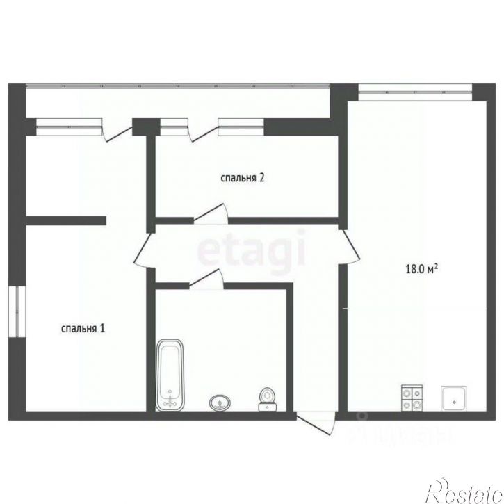 2-комн квартира Харьковская улица, 68,  д. 68