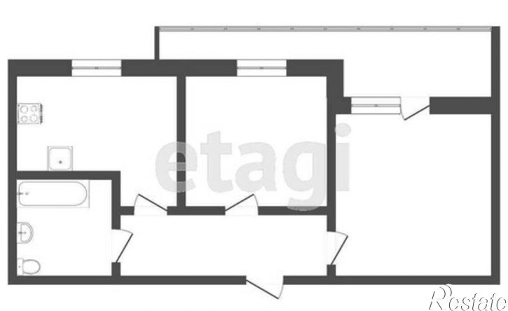 2-комн квартира ул Андрея Бушуева, 2 1,  д. 2 1,  к. 1