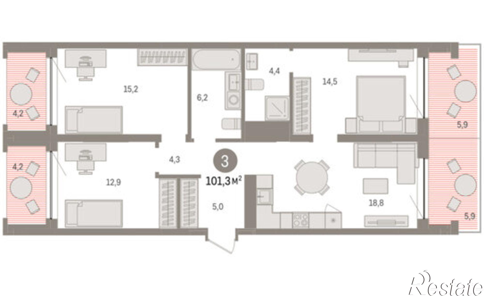 Купить квартиру за 12 480 000 рублей на ул Урайская, 59