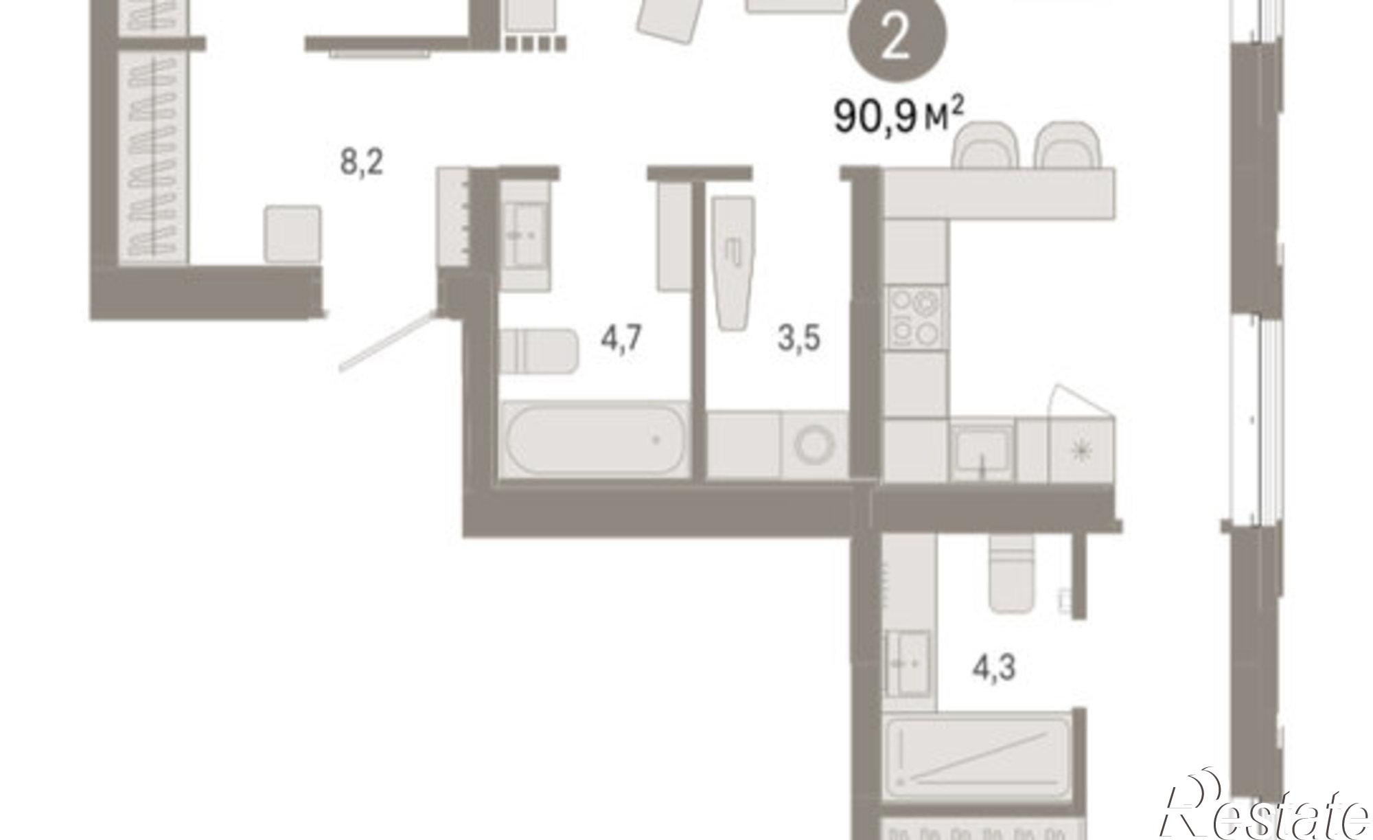 Купить квартиру за 13 870 000 рублей на ул Минская, 69
