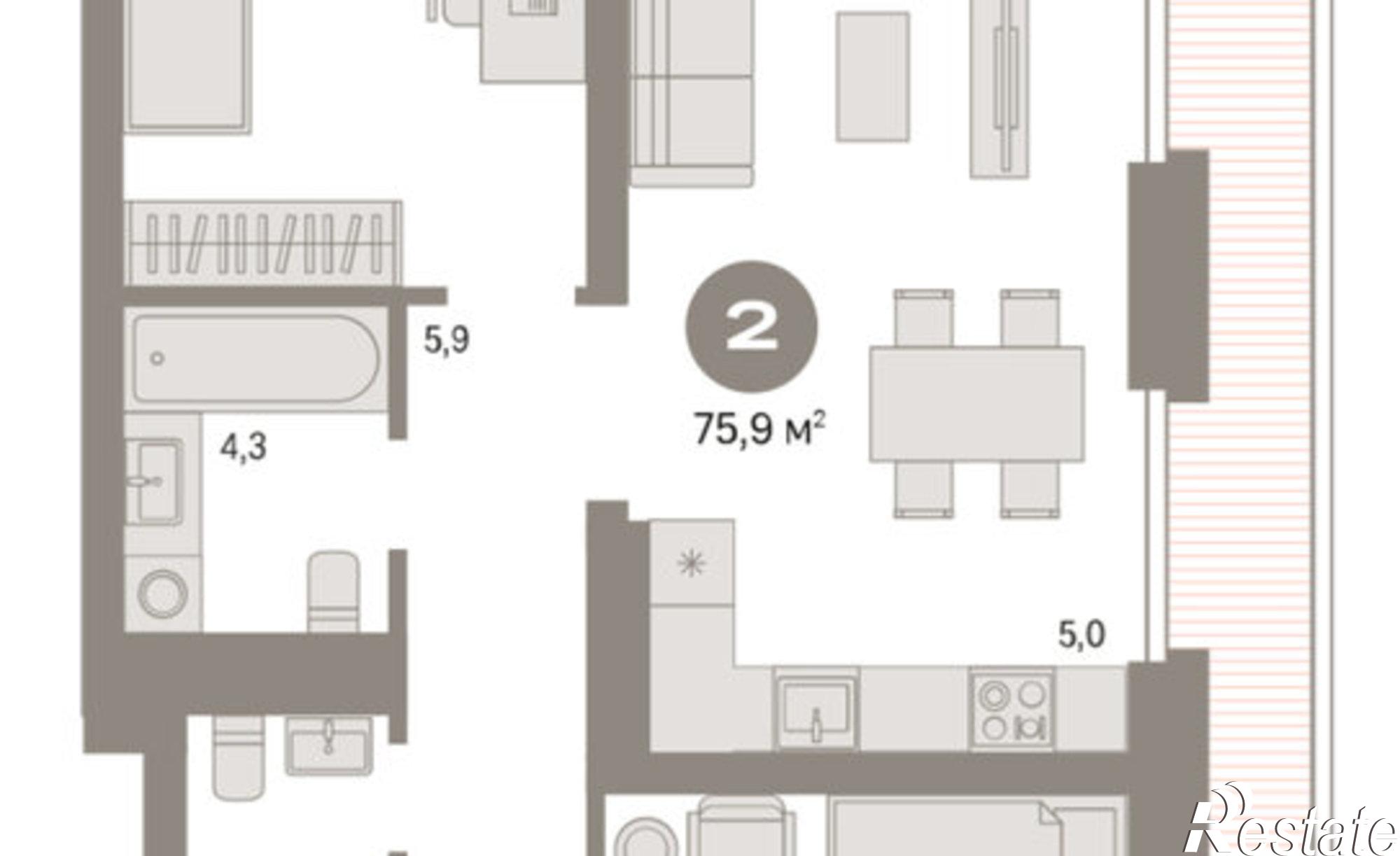 Купить квартиру за 13 220 000 рублей на Причальная улица, 7