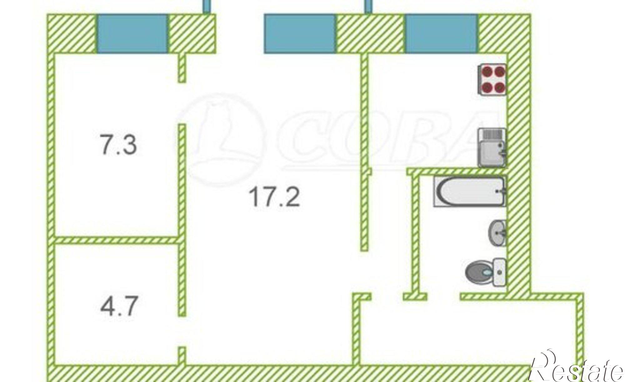 Купить квартиру за 4 400 000 рублей на Пышминская улица, 3А