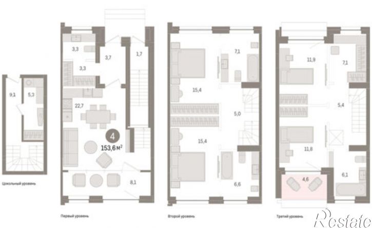 4-комн квартира в новом доме улица Муравленко, 24,  д. 24