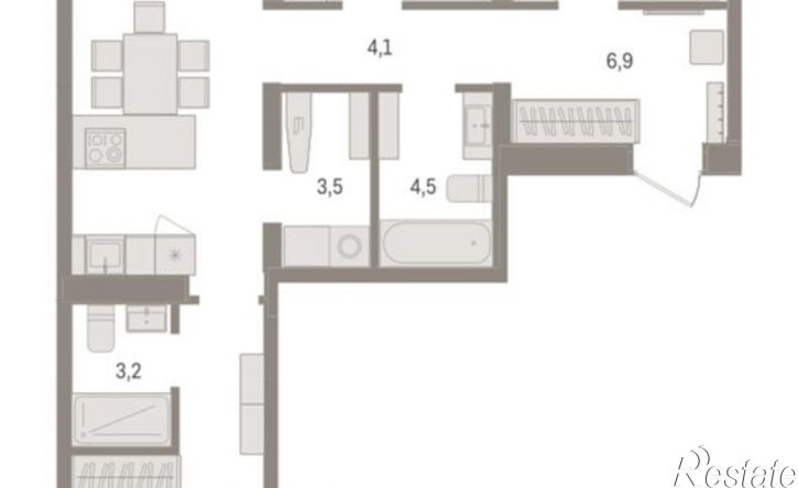 3-комн квартира в новом доме Минская улица, 92,  д. 92