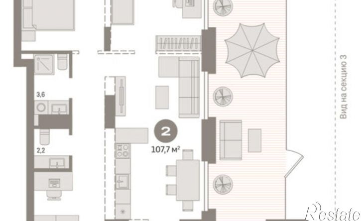 2-комн квартира в новом доме Причальная улица, 7,  д. 7