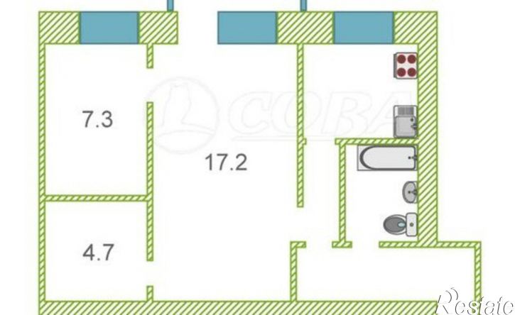 2-комн квартира Пышминская улица, 3А,  д. 3А
