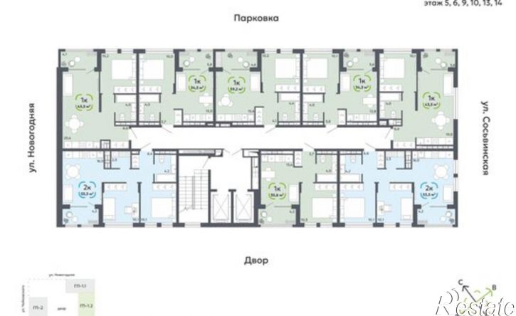 1-комн квартира в новом доме Сосьвинская улица, 33 к1,  д. 33 к1