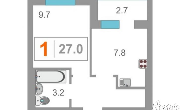 1-комн квартира улица Тимофея Чаркова, 69к3