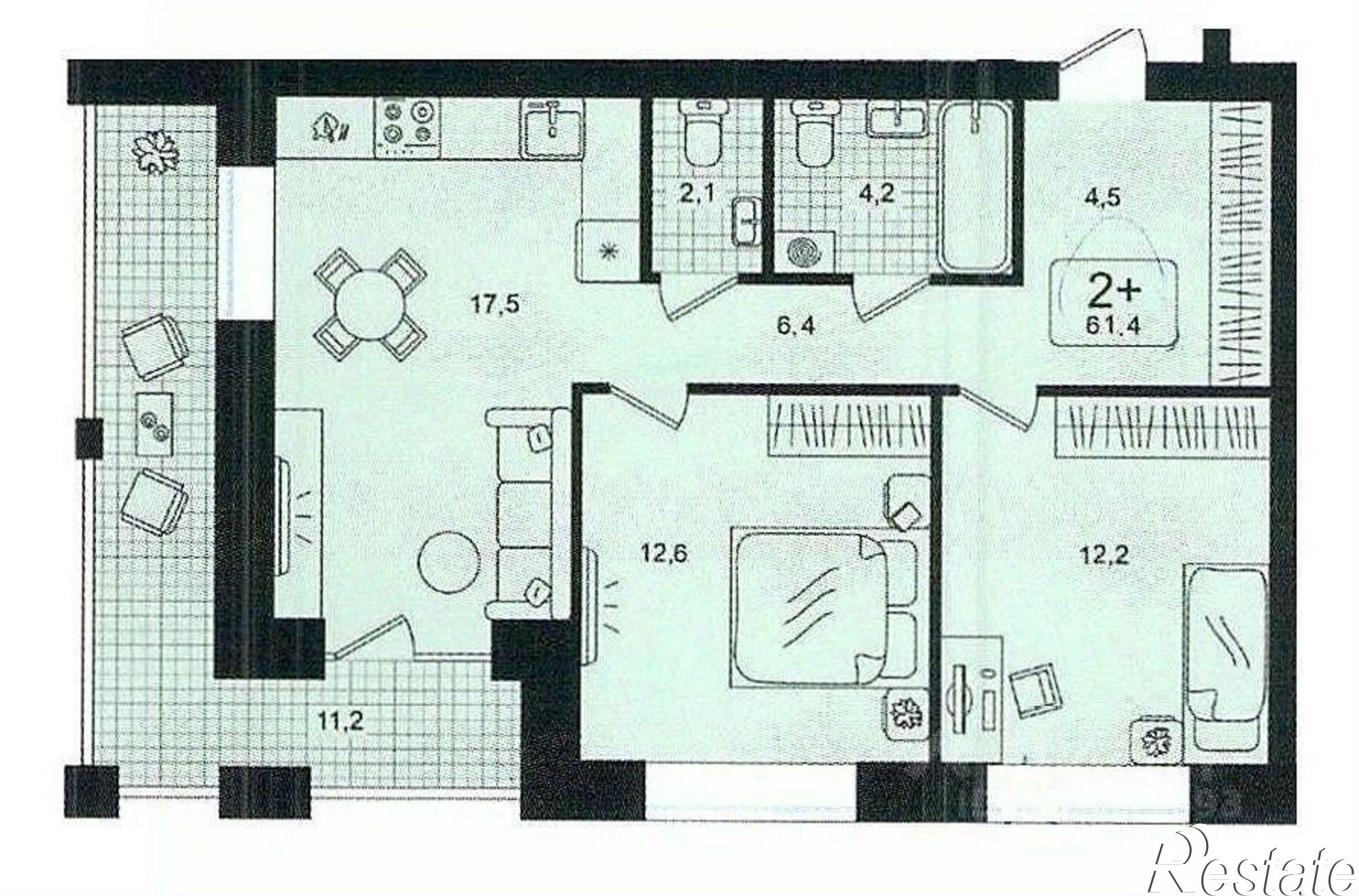 Купить квартиру за 7 300 000 рублей на улица Николая Глебова, 3
