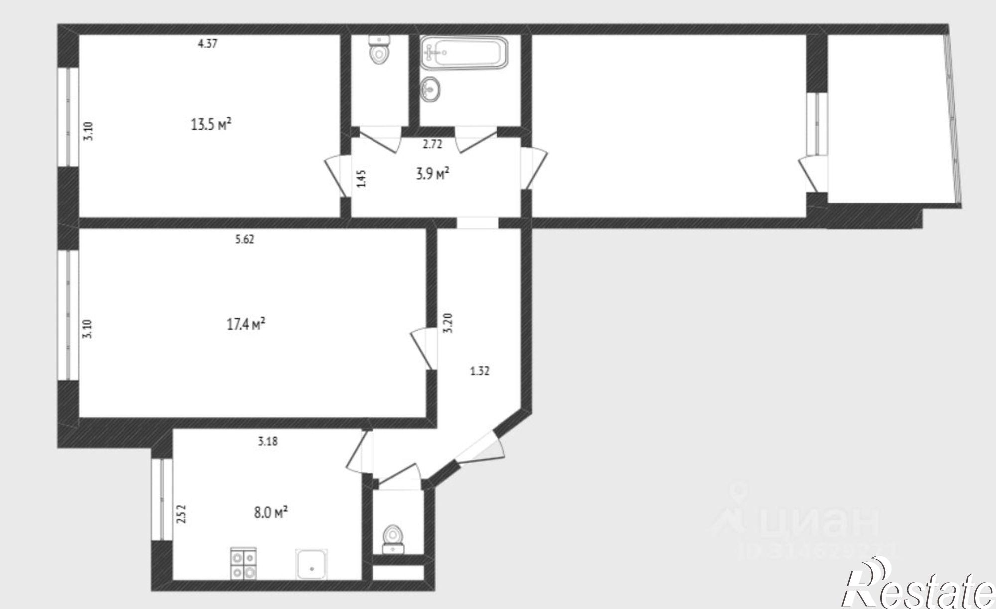 Купить квартиру за 7 800 000 рублей на ул Ставропольская, 2