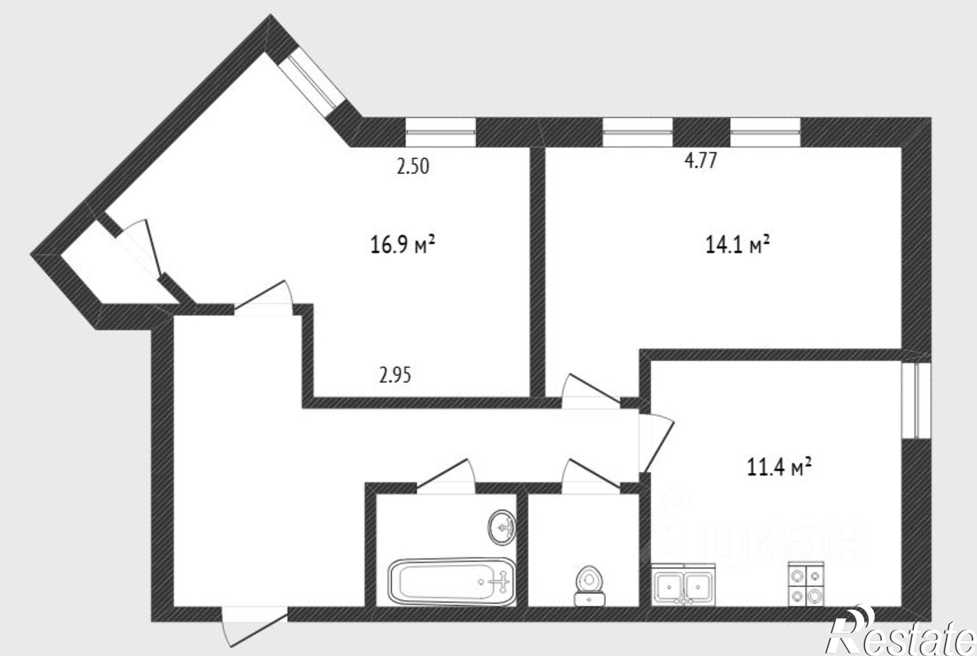 Купить квартиру за 8 500 000 рублей на ул Республики, 204 14