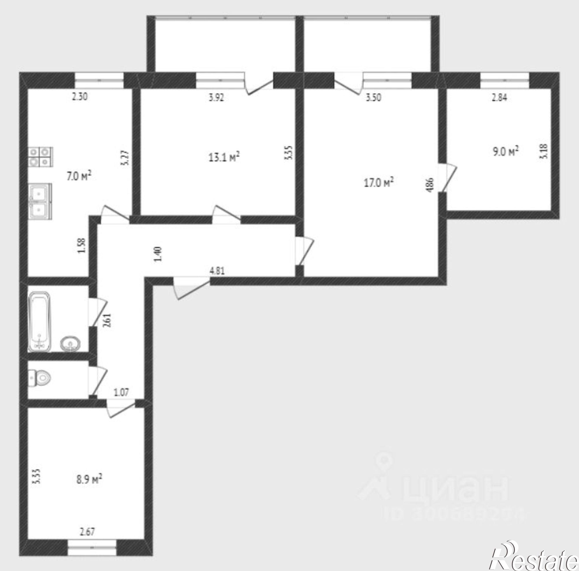 Купить квартиру за 7 300 000 рублей на ул Полевая, 25