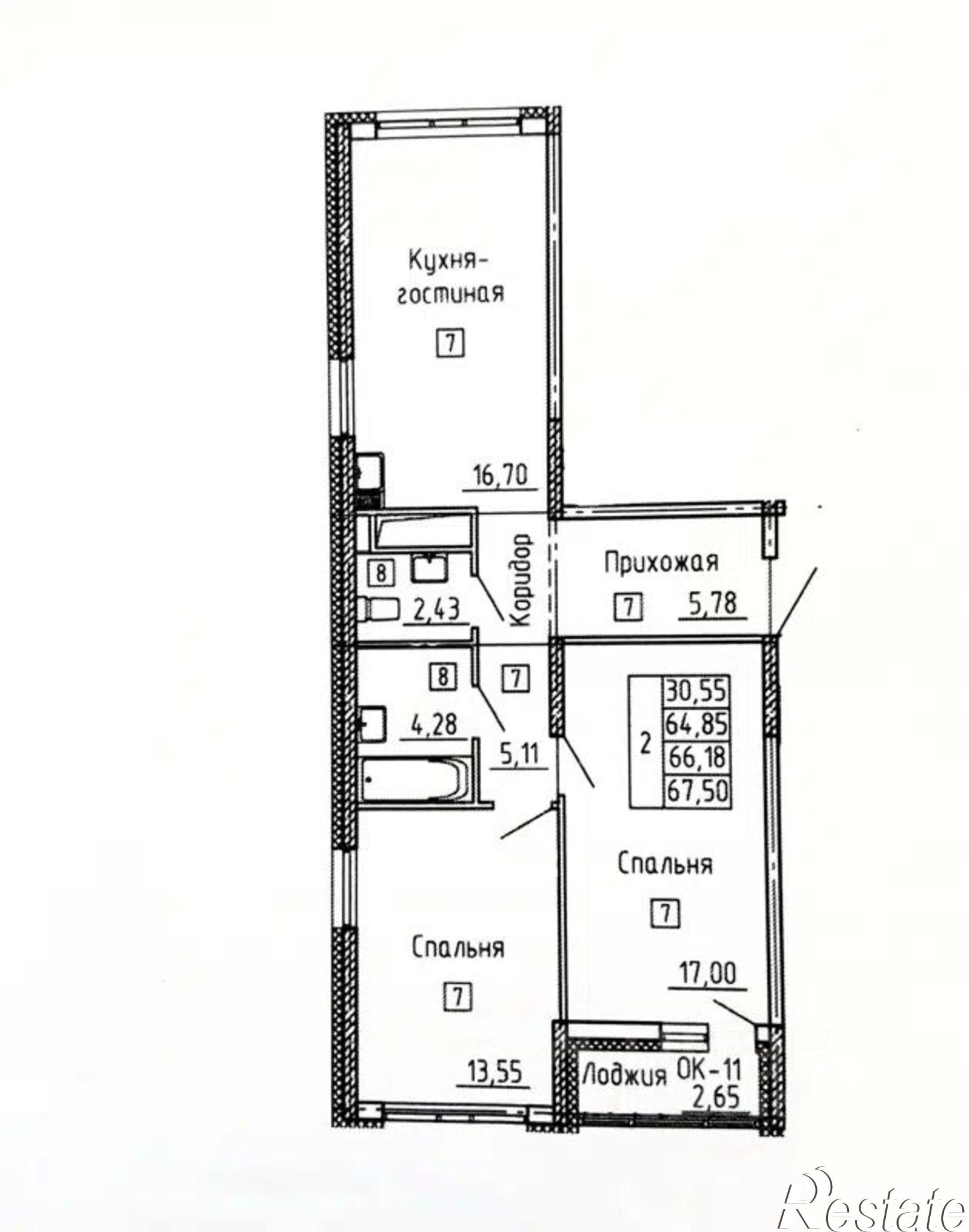 Купить квартиру за 9 700 000 рублей на улица Разведчика Кузнецова, 7