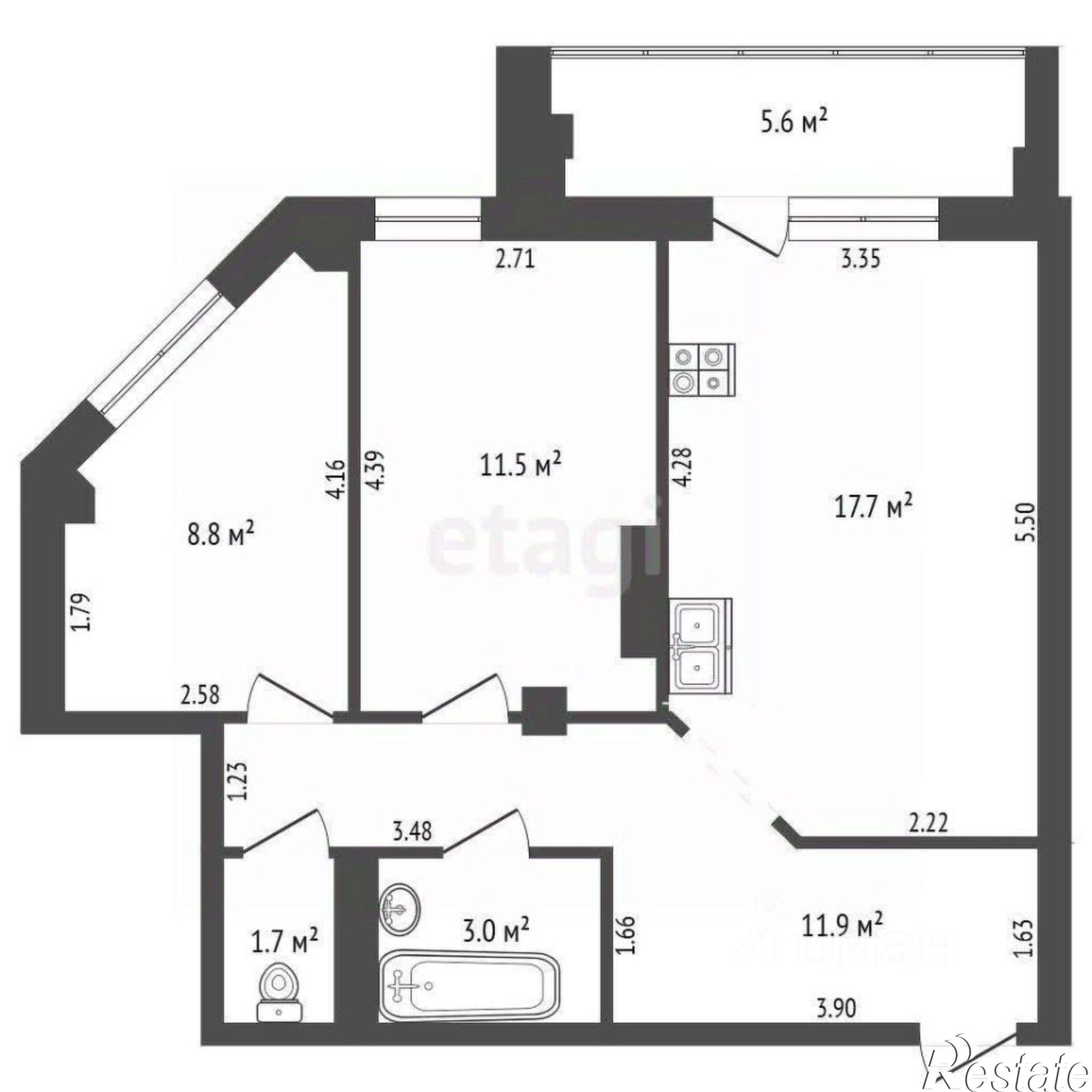Купить квартиру за 5 990 000 рублей на ул Василия Гольцова, 3