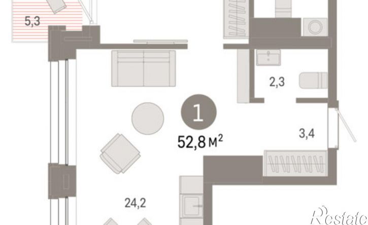 1-комн квартира в новом доме ул Урайская, 67,  д. 67