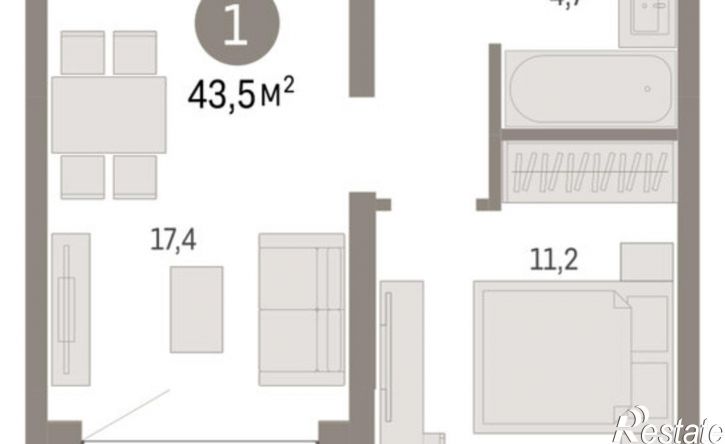 1-комн квартира в новом доме ул Урайская, 59,  д. 59