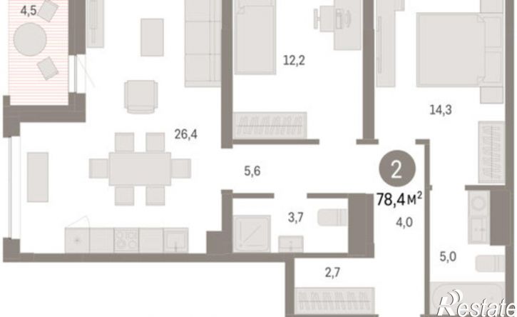 2-комн квартира в новом доме ул Урайская, 59,  д. 59