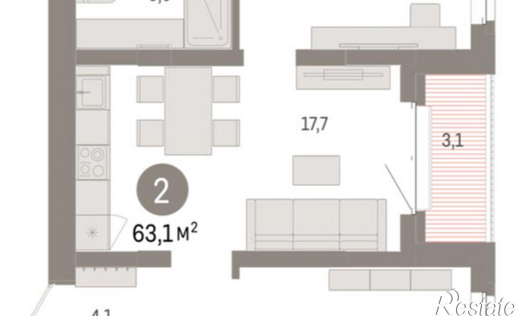 2-комн квартира в новом доме Минская улица, 92 к2,  д. 92 к2