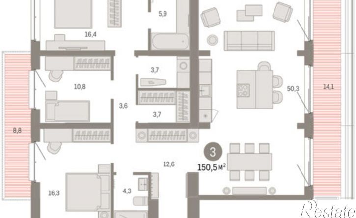 3-комн квартира в новом доме ул Минская, 69,  д. 69