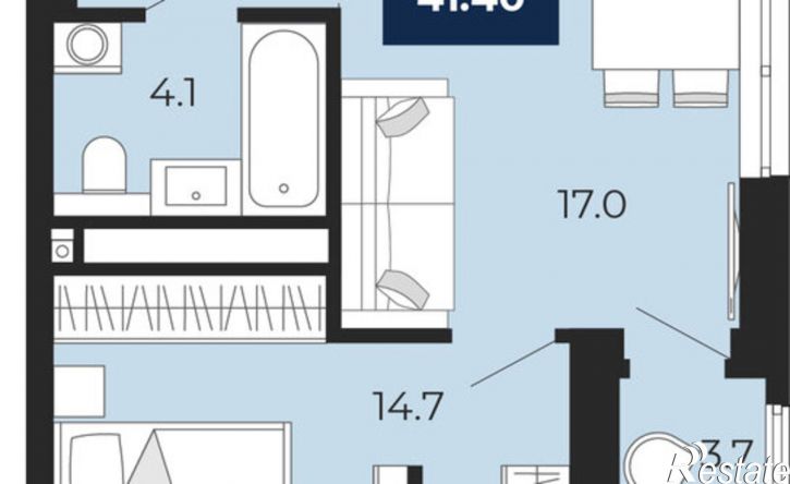 1-комн квартира в новом доме Тобольский тракт, 103