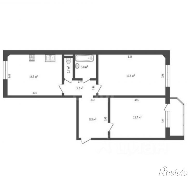 2-комн квартира Широтная улица, 126 к1,  д. 126 к1