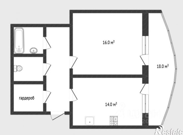 1-комн квартира улица Бориса Опрокиднева, 2 к1,  д. 2 к1