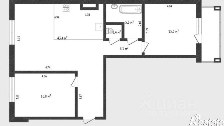 2-комн квартира Московский тракт, 179,  д. 179