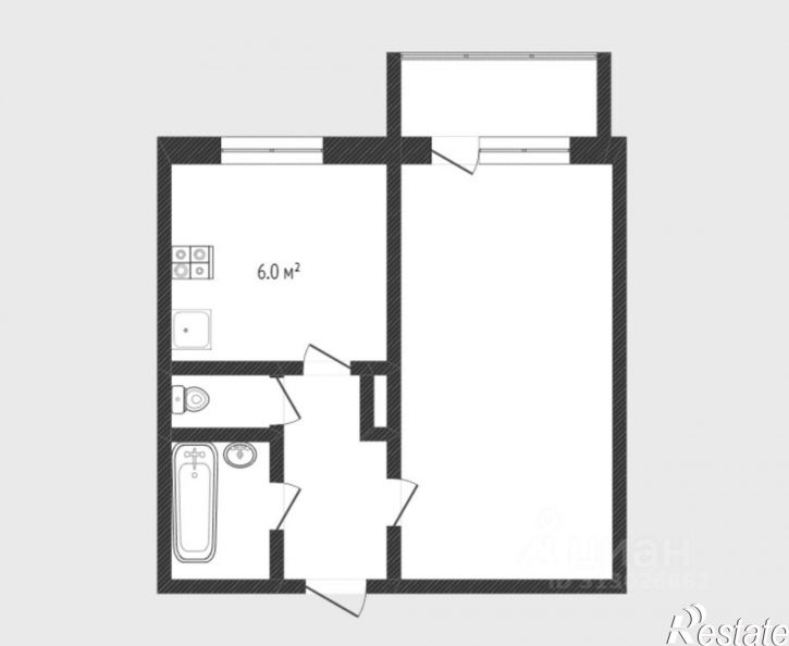 1-комн квартира ул Мельничная, 24а,  д. 24а