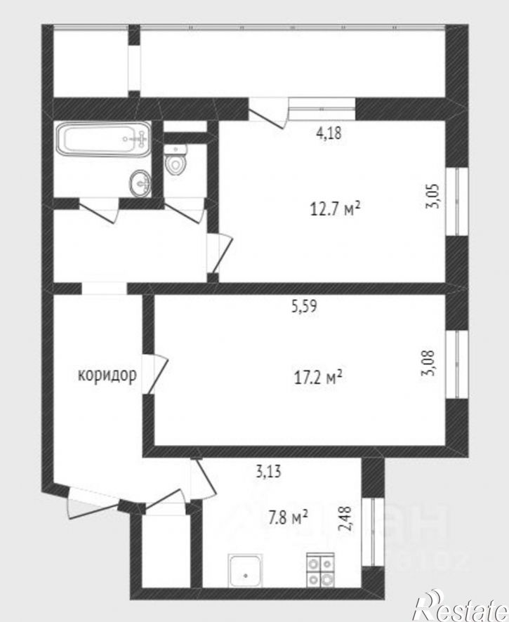 2-комн квартира ул Боровская, 5,  д. 5