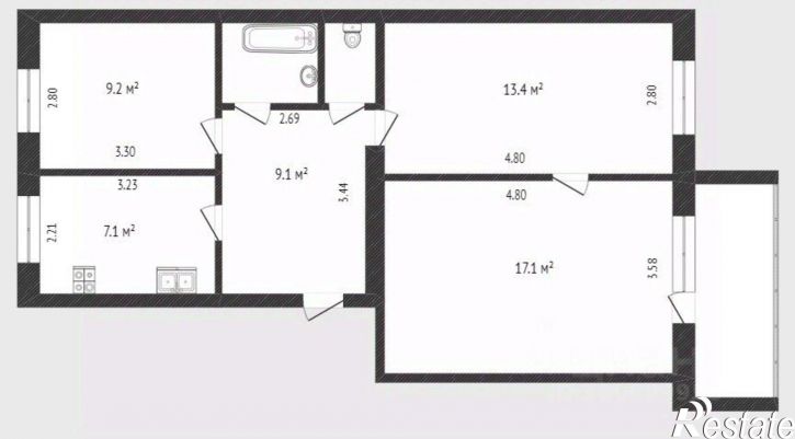 2-комн квартира Северная улица, 6,  д. 6