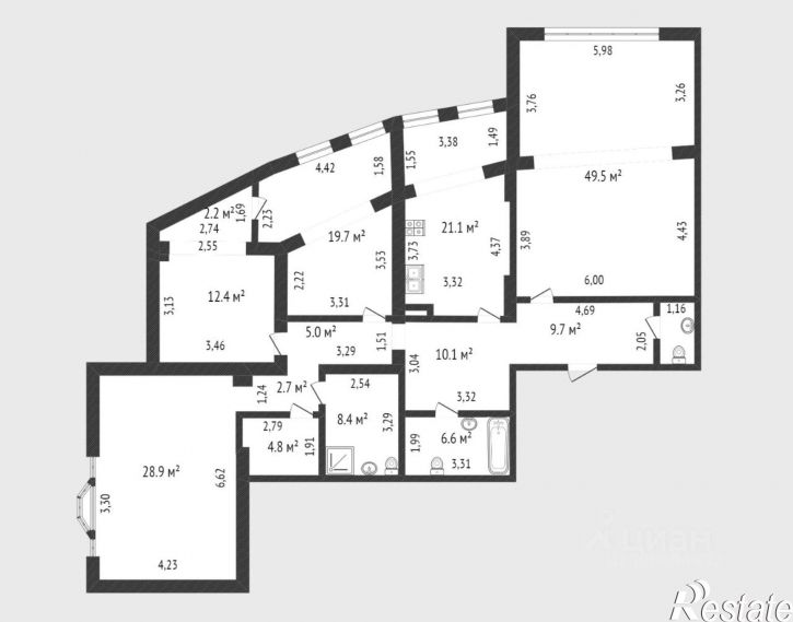 4-комн квартира улица Немцова, 4,  д. 4