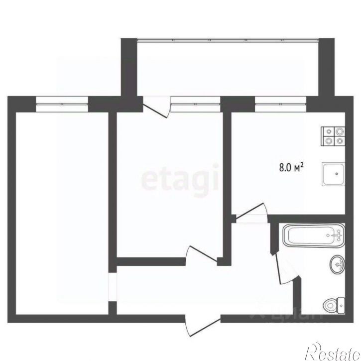 2-комн квартира улица Василия Гольцова, 28,  д. 28